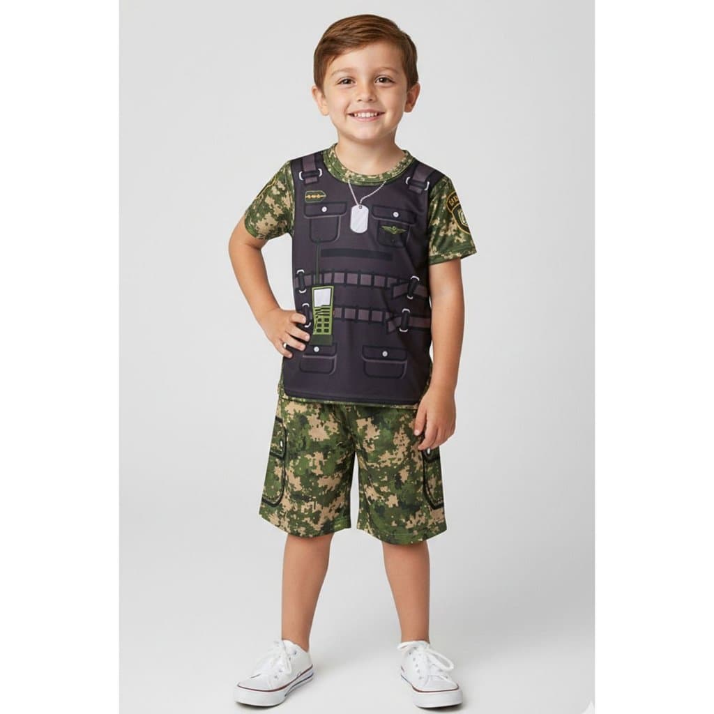 Conjunto Fantasia Infantil Masculino Militar