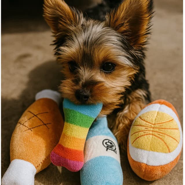 Kit 3 Pelúcia Brinquedo Para Pet Mordedor Antiestresse Com Barulho Apito Cachorro Gato Coloridas