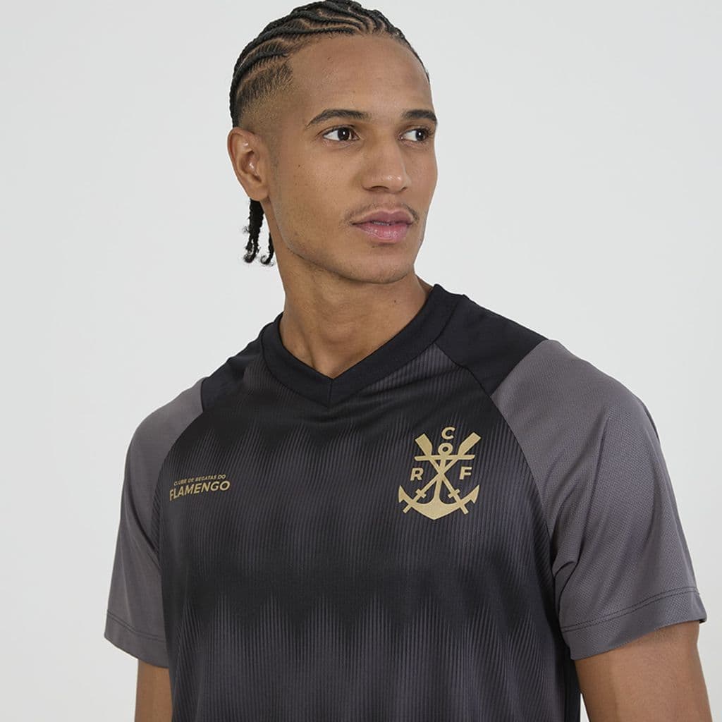 Camiseta Flamengo Masculina Licenciada Braziline Preta Cinza Camisa de Time Torcedor Casual Mengão Original Premium