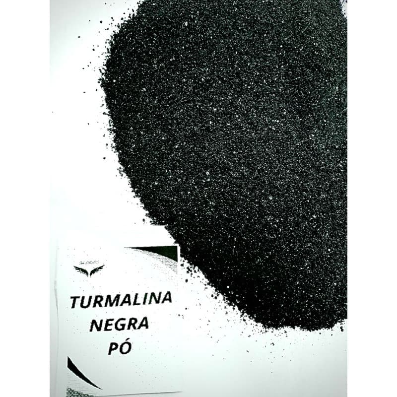 Pedra Natural Turmalina Negra Bruta em Pó peneirado de 0 A 1 mm