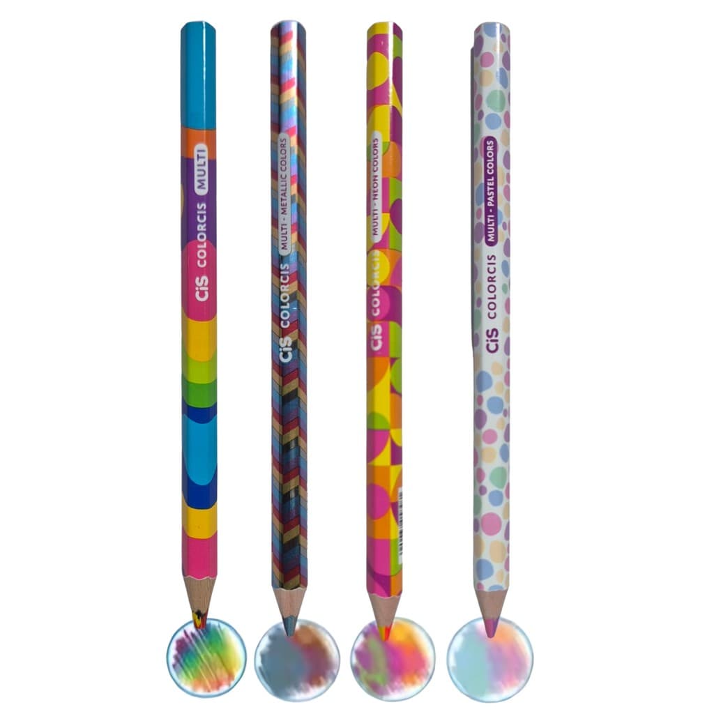 Lápis de Cor Jumbo Cis Multi Tradicional-Neon-Metalic-Pastel (Kit com 4 Lapis)