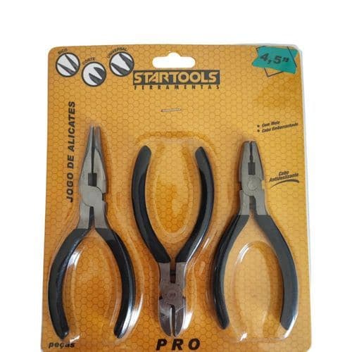 Jogo Mini Alicates 45 Cm Kit Ferramentas Precisao Uso Manual