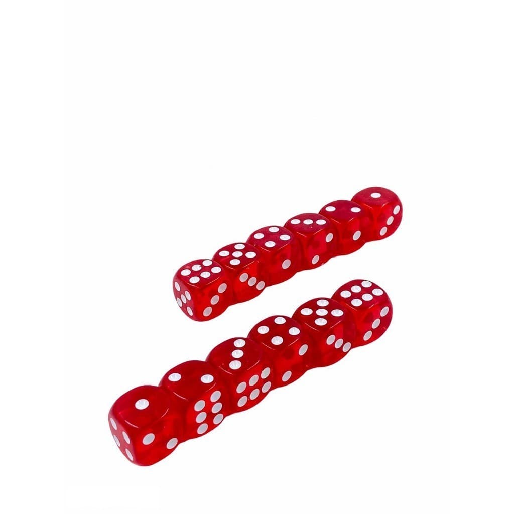 Kit 12 pcs Dados P/jogo De Salao Vermelho 6 Faces s