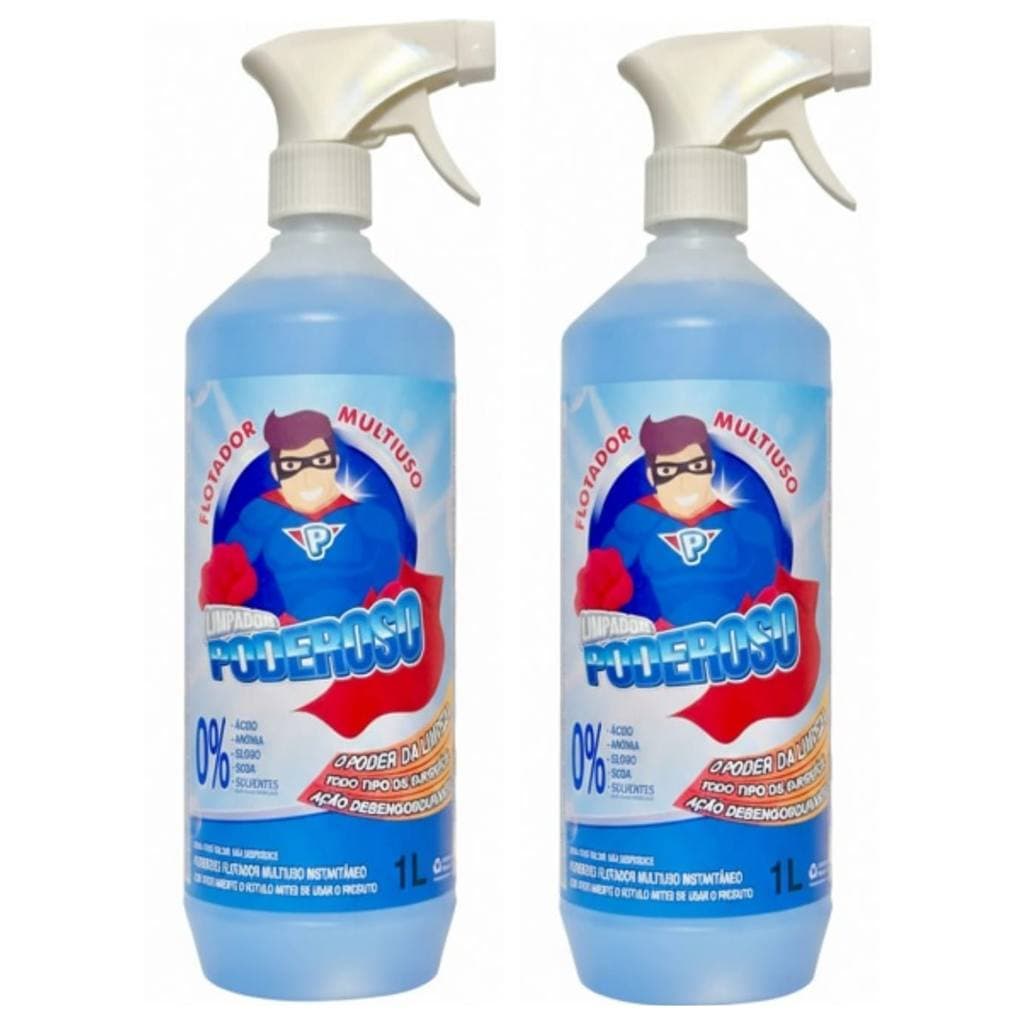 Flotador Poderoso Limpeza Pesada Multiuso  1 Litro - 2 Unidades