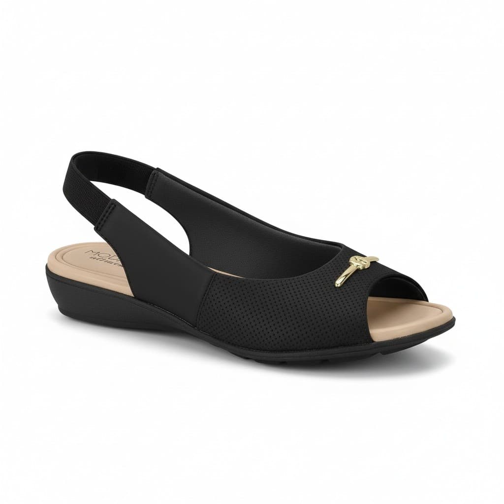 Sandalia Modare Feminino Napa Preto Ultraconforto Casual