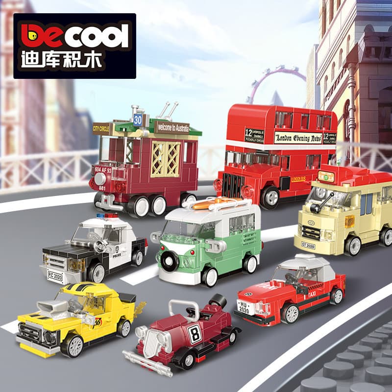 Blocos de Montar Veículos Carro Polícia Ambulância Tanque Caminhão MOC Compatível Lego 80+ Modelos DIY Presente Crianças