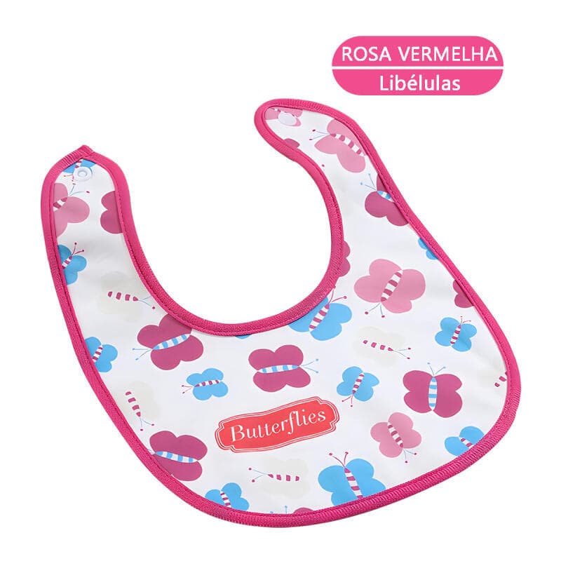 BABADOR Infantil rosa Borboleta