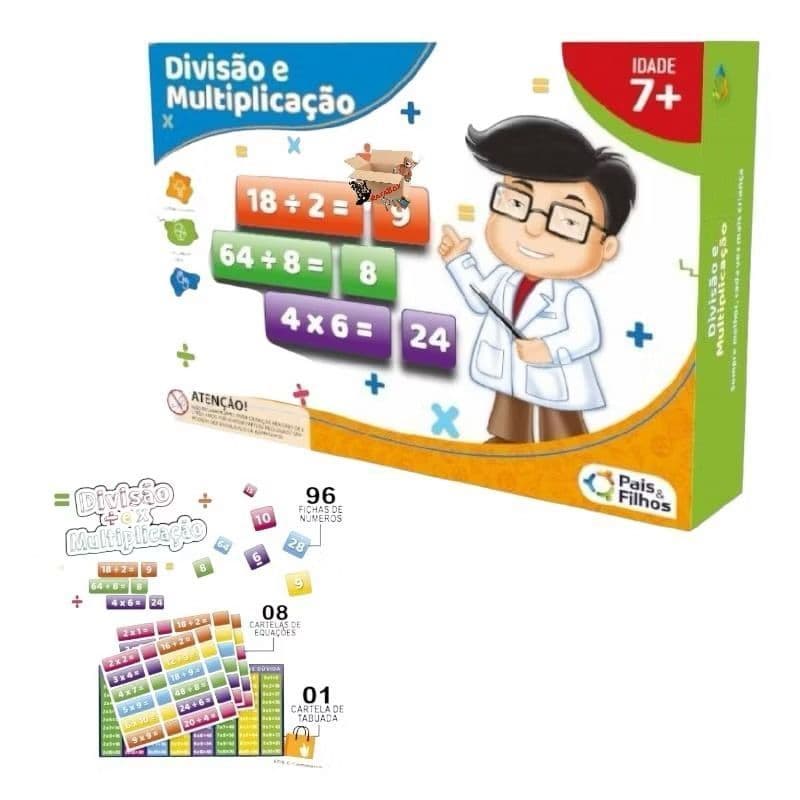 Jogo Educativo Infantil Pedagógico Divisão/Multiplicação Matemática para Criança