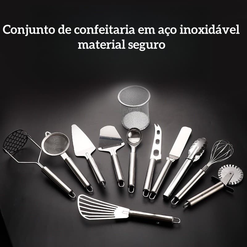 Conjunto de 12 peças de talheres de aço inoxidável de luxo para cozinha (série de aço inoxidável de alta qualidade) Incl