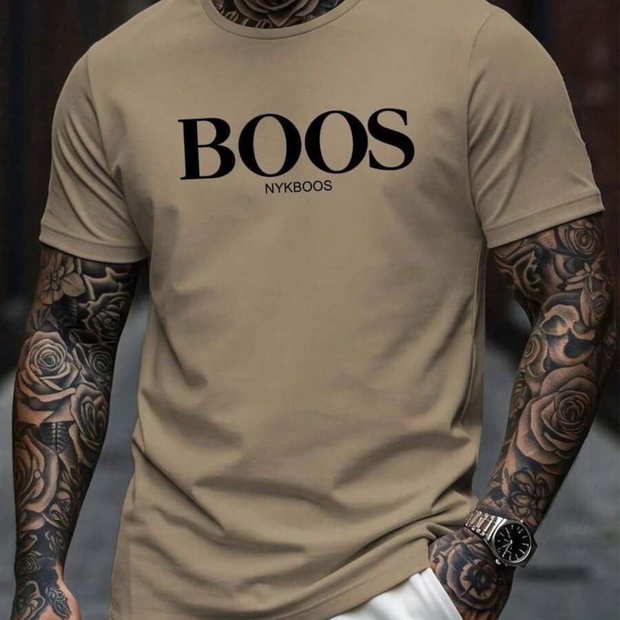 Camiseta Masculina Bo..os Camisa 100% Algodão Fio 30.1Casul básico estampado