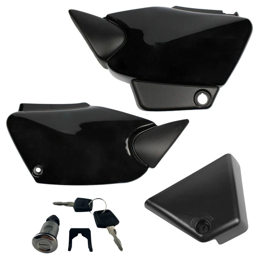 TAMPA LATERAL FERRAMENTA TRAVA E CHAVE PRETO CG125 TITAN 125 / FAN 125 - 2000 A 2008