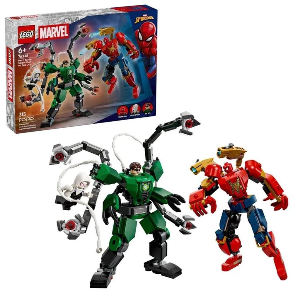ROBÔS LEGO MARVEL HOMEM ARANHA VS DOUTOR OCTOPUS 315 PEÇAS 76338