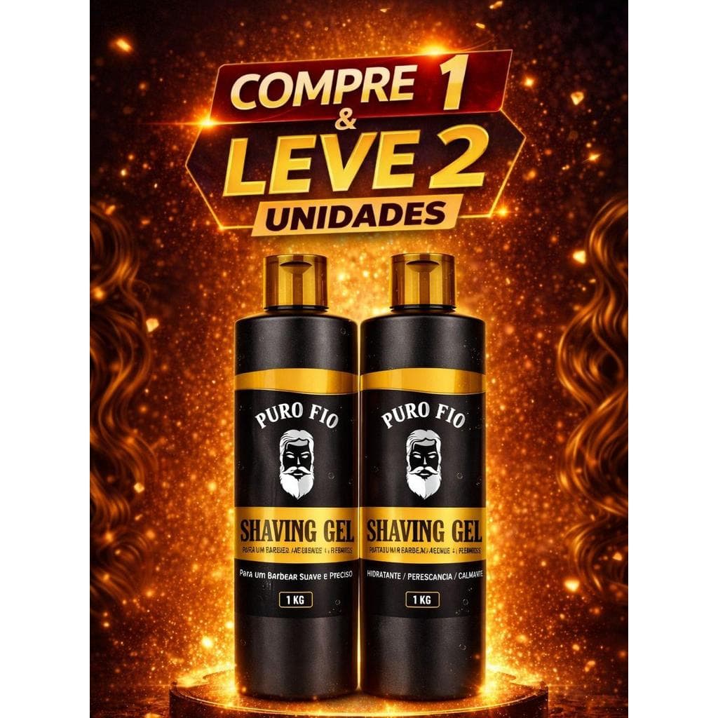 kit 2x Gel De Barbear Mentol Puro Fio 1kg Profissional - Barba Suave Sem Irritações - Envio Imediato
