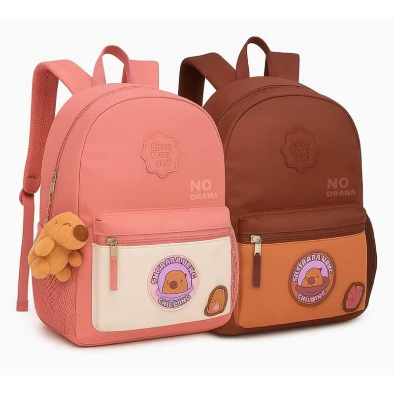 Mochila de Costas Juvenil Capivara Clio Style - Marrom