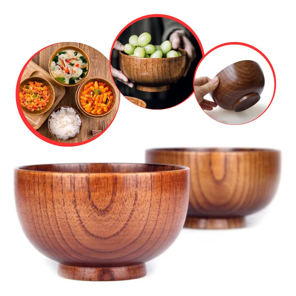 Kit 6 Cumbuca Bowl Jantar Mesa Oriental Lamen Ramen Madeira
