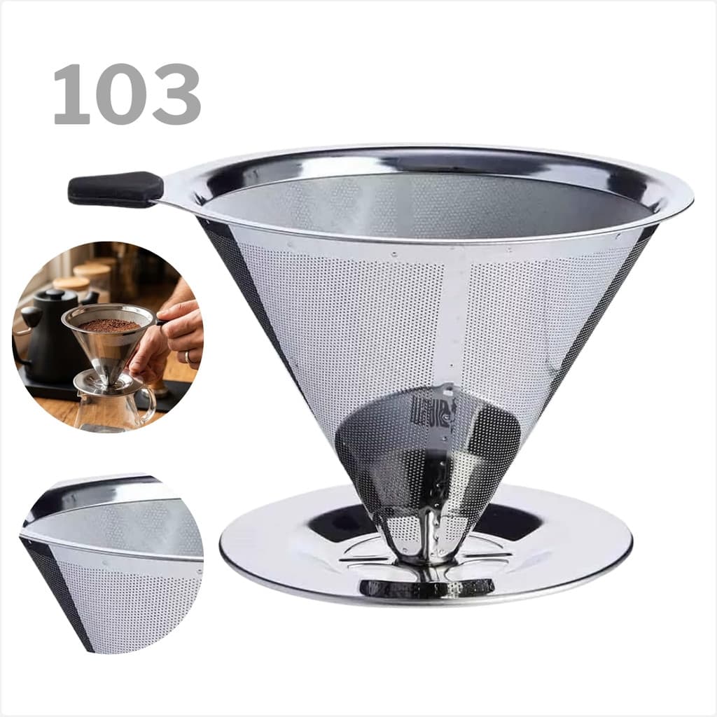 Filtro Reutilizável Inox Para Café Chá Coador Manual