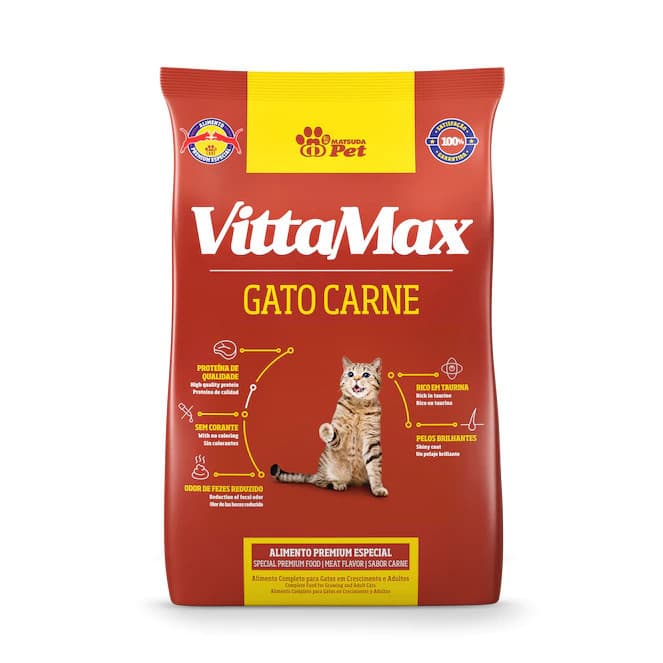 Ração para Gato Vittamax Gato Carne 1 kg Premium Especial Matsuda Pet