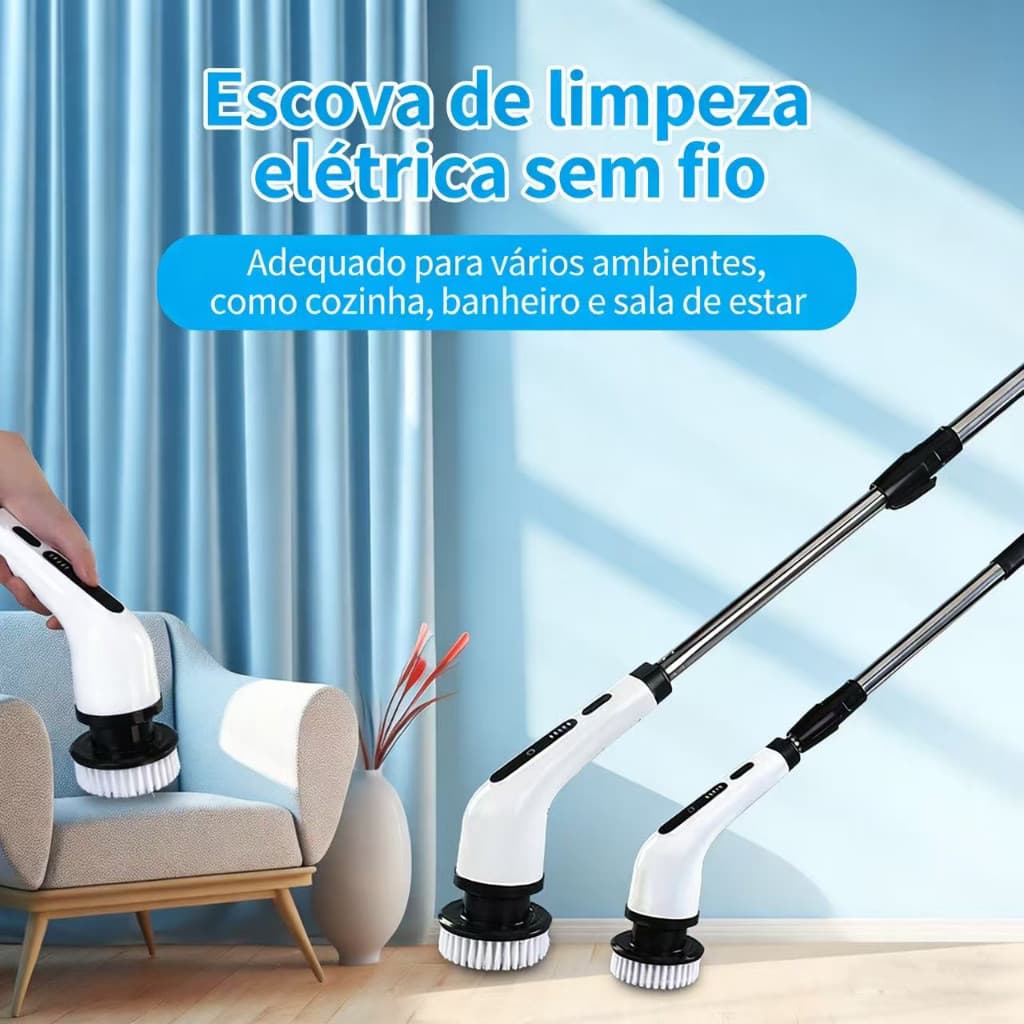 Esfregão Elétrico 9 Em 1 Sem fio Escova De Limpeza Pesada Multiuso Recarregável Giratória