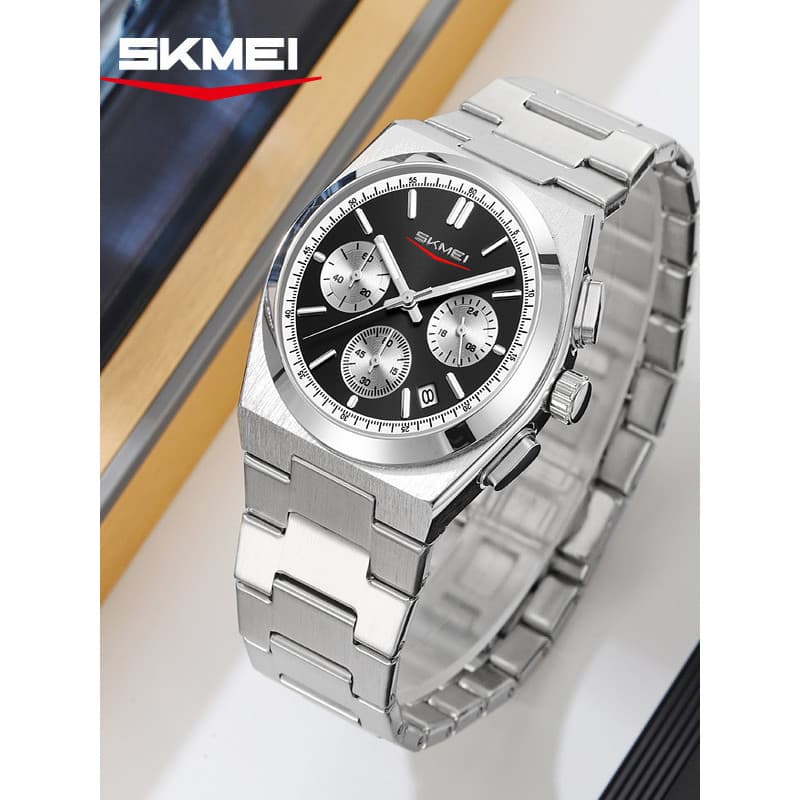Momento beleza elegante Multi-função relógio de pulso três olhos Dial cronógrafo à prova dwaterproof água relógio mascul