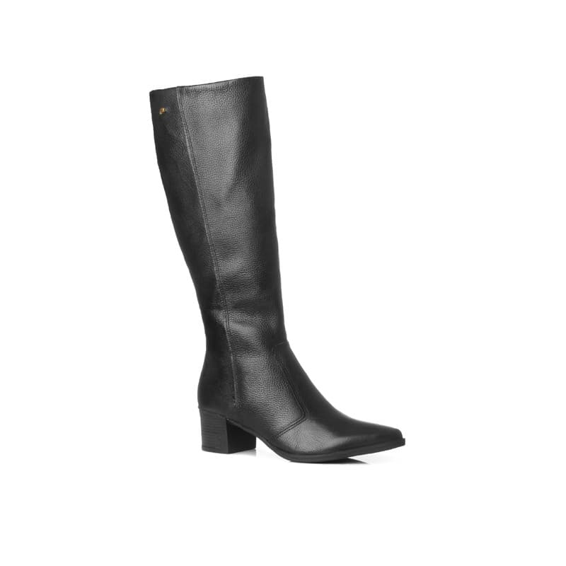 Bota Cano Longo Feminina Pegada 280561 Bico Fino em Couro Legítimo Lançamento