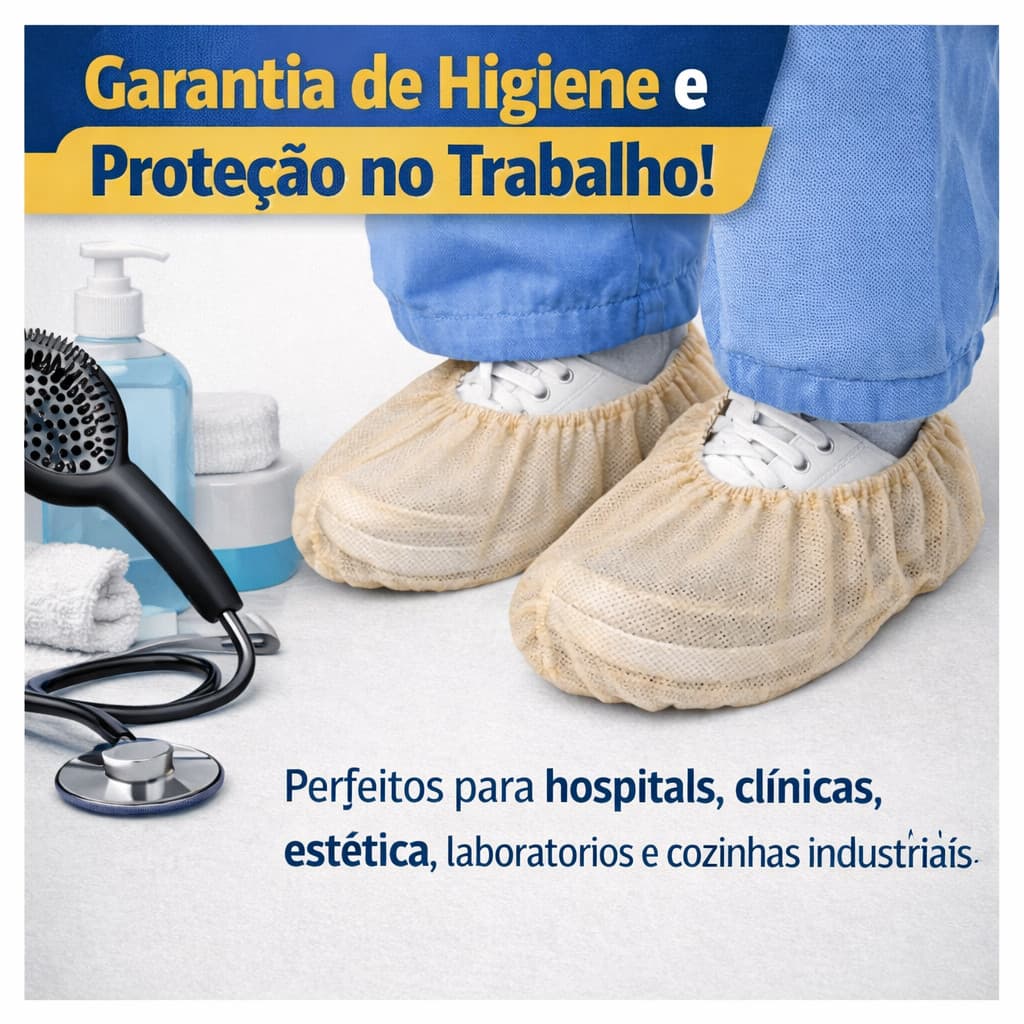 Propé Sapatilha em Malha com Elástico – 100 Unidades (50 Pares) Tamanho Único