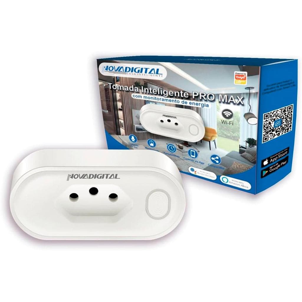 TOMADA WIFI INTELIGENTE COM MEDIDOR DE CONSUMO 20A NOVADIGITAL - WK-PRO