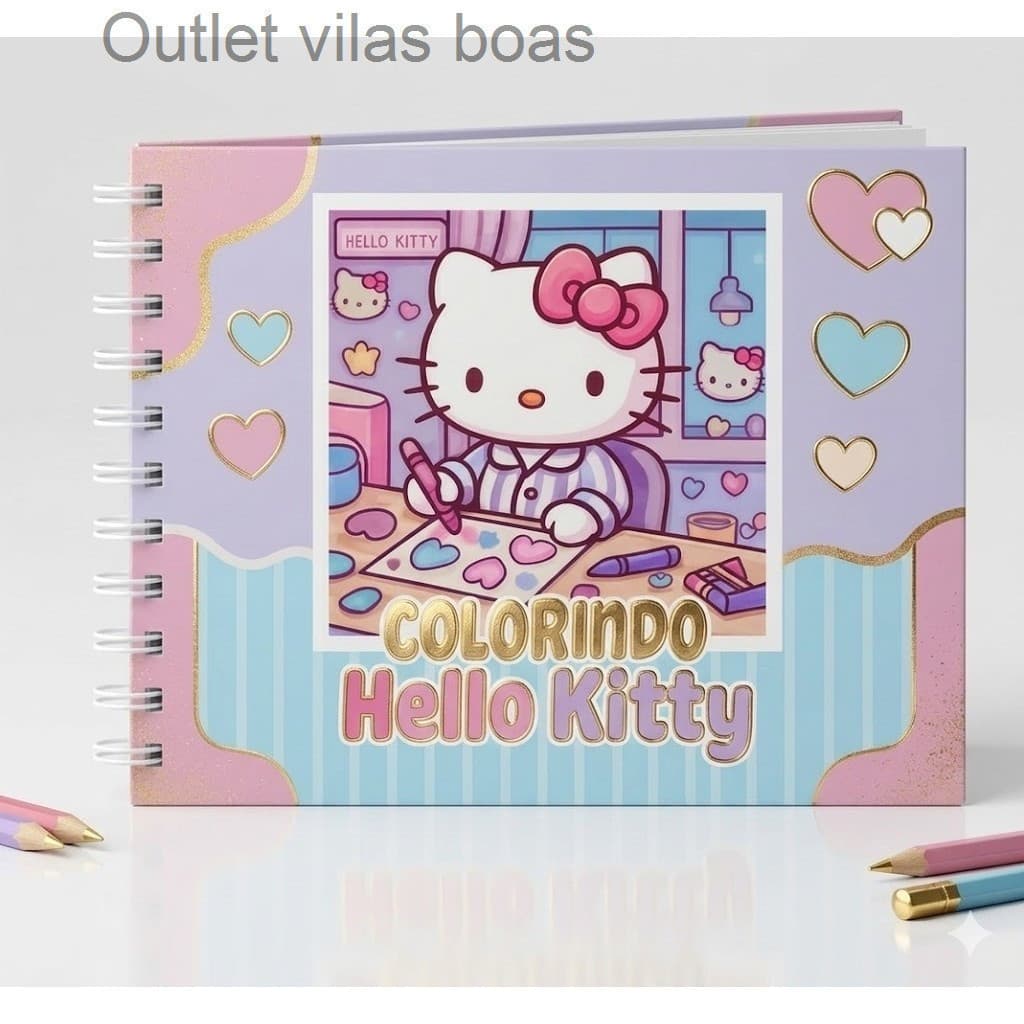 🎀 Livro de Colorir Colorindo Hello Kitty | 47 Desenhos para Pintar com Muito Amor e Cor 💗FVL4