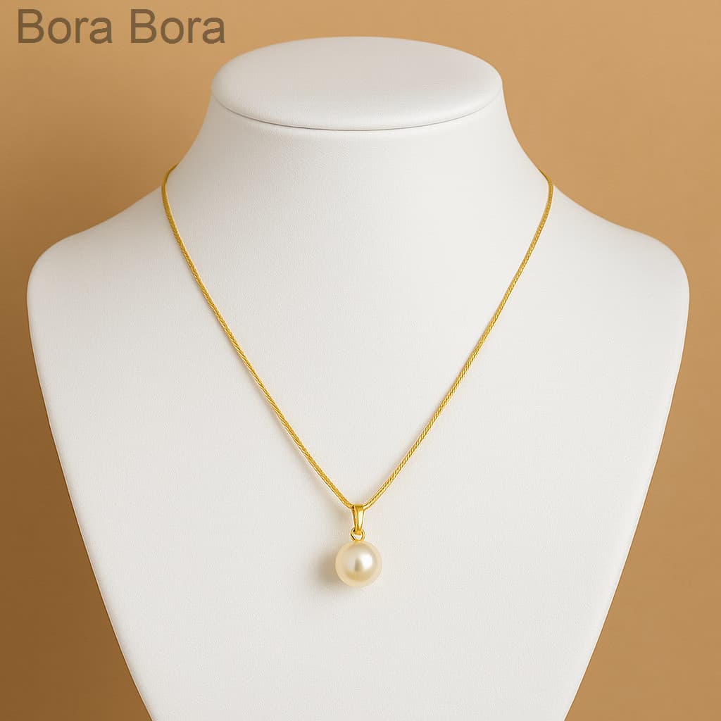 (V)Colar com Pérola 45cm Banhado Dourado ou Paládio48VL