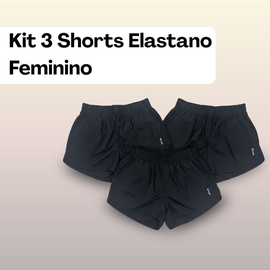 Kit 3 Short Tactel Feminino para Elastano Academia Praia e Looks Casuais Fresquinho Confortavel e Macio