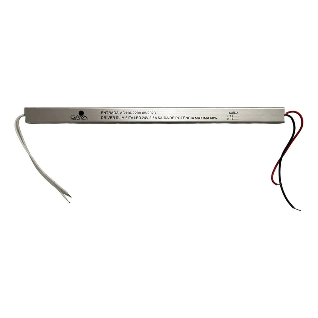 Fonte Driver Slim 24v 60w 2,5a Fita Led Perfil Bivolt Gaya