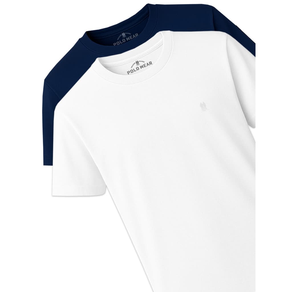 Kit 2 Camisetas Masculinas Gola Careca Polo Wear Sortido