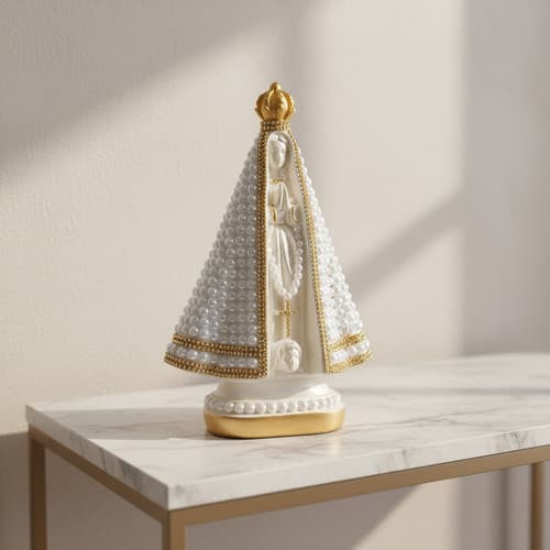 Imagem Nossa Senhora Aparecida Pérola 27cm Linda