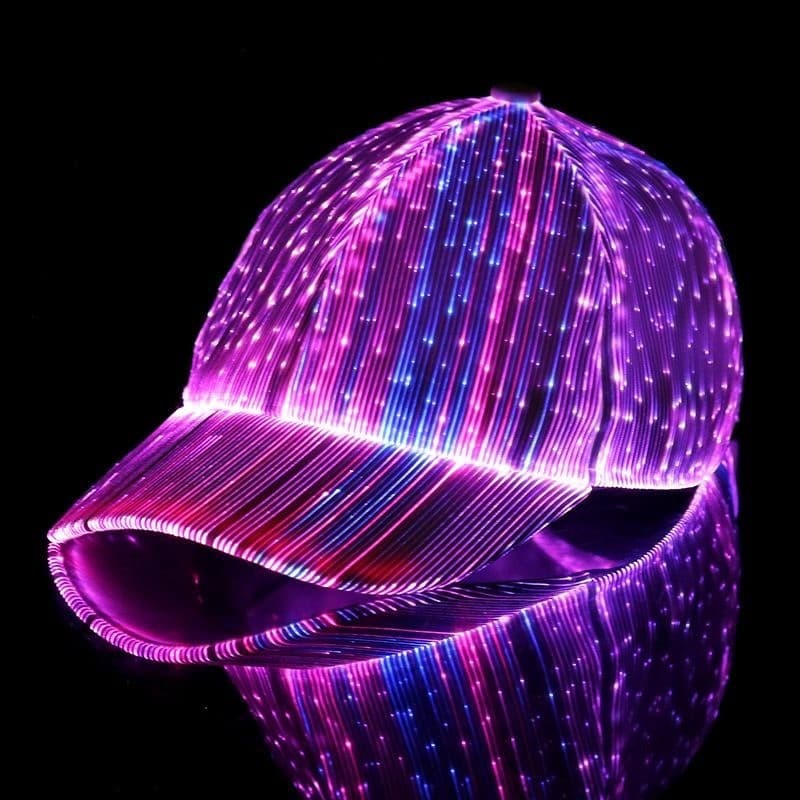 Boné De Fibra Óptica luminoso Da Moda, chapéu LED De Beisebol Hip-hop, Para Salto Em Bar, Festa, Mídia de vídeo props