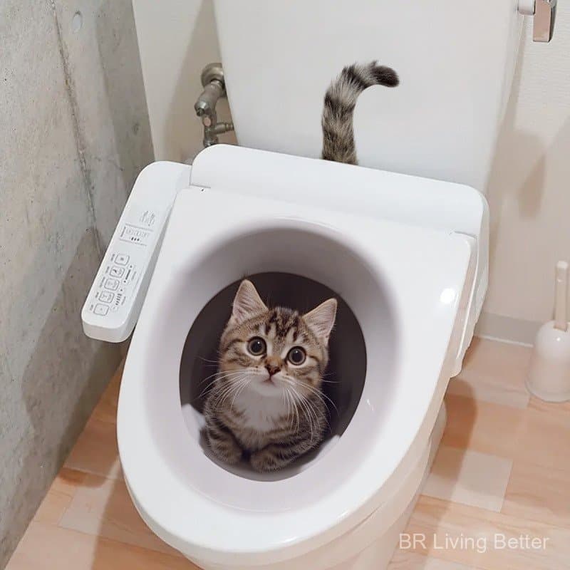Adesivo de Simulação de Brincadeira de Gatinho Perfurando o Vaso Sanitário, Adesivo de Banheiro de Pet Fofo e Divertido,