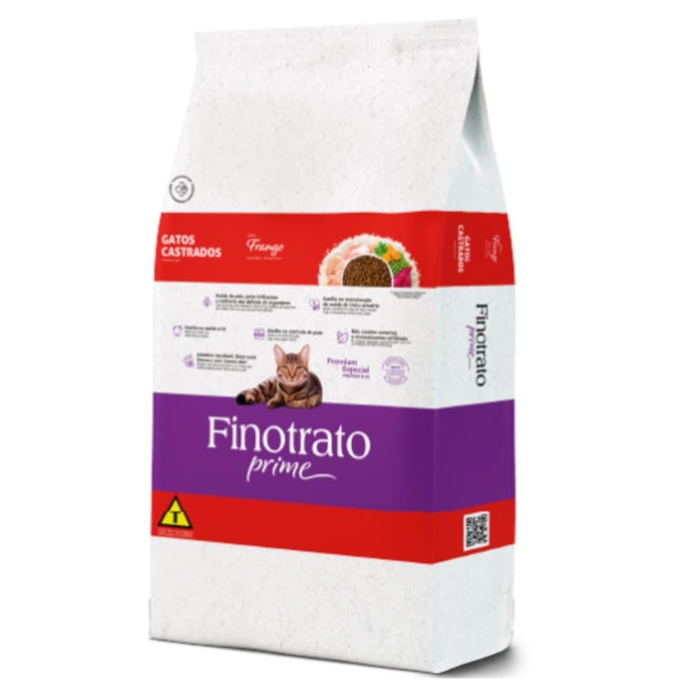 Ração Para Gato Finotrato Prime Gatos Castrados  Frango 3 kg