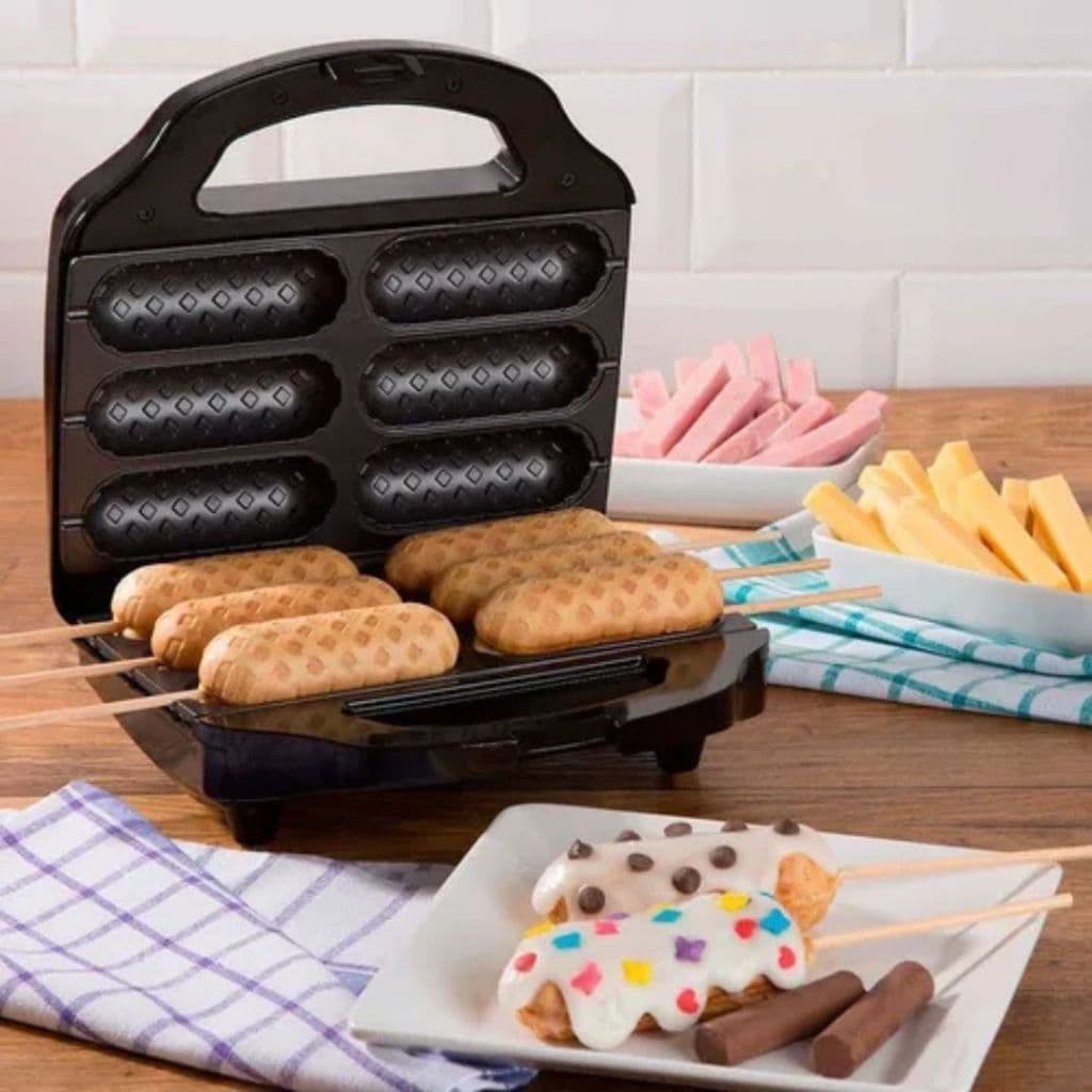 Máquina de Crepe Crepeira Elétrica Antiaderente Hot Dog Queijo Coalho Espetinho No Palito 110v LCK
