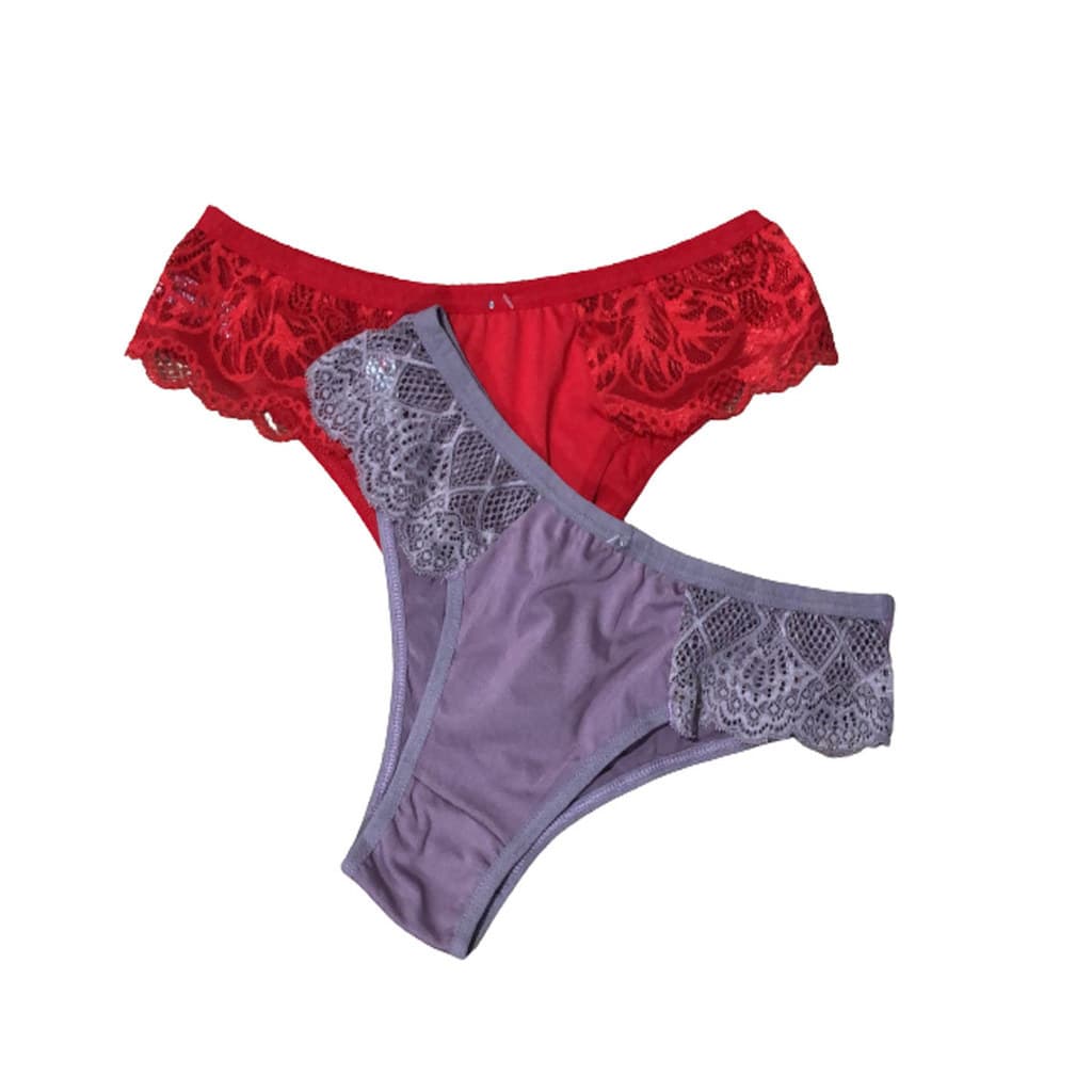 kit 5 Calcinhas De Renda Tanga  Microfibra  Premium