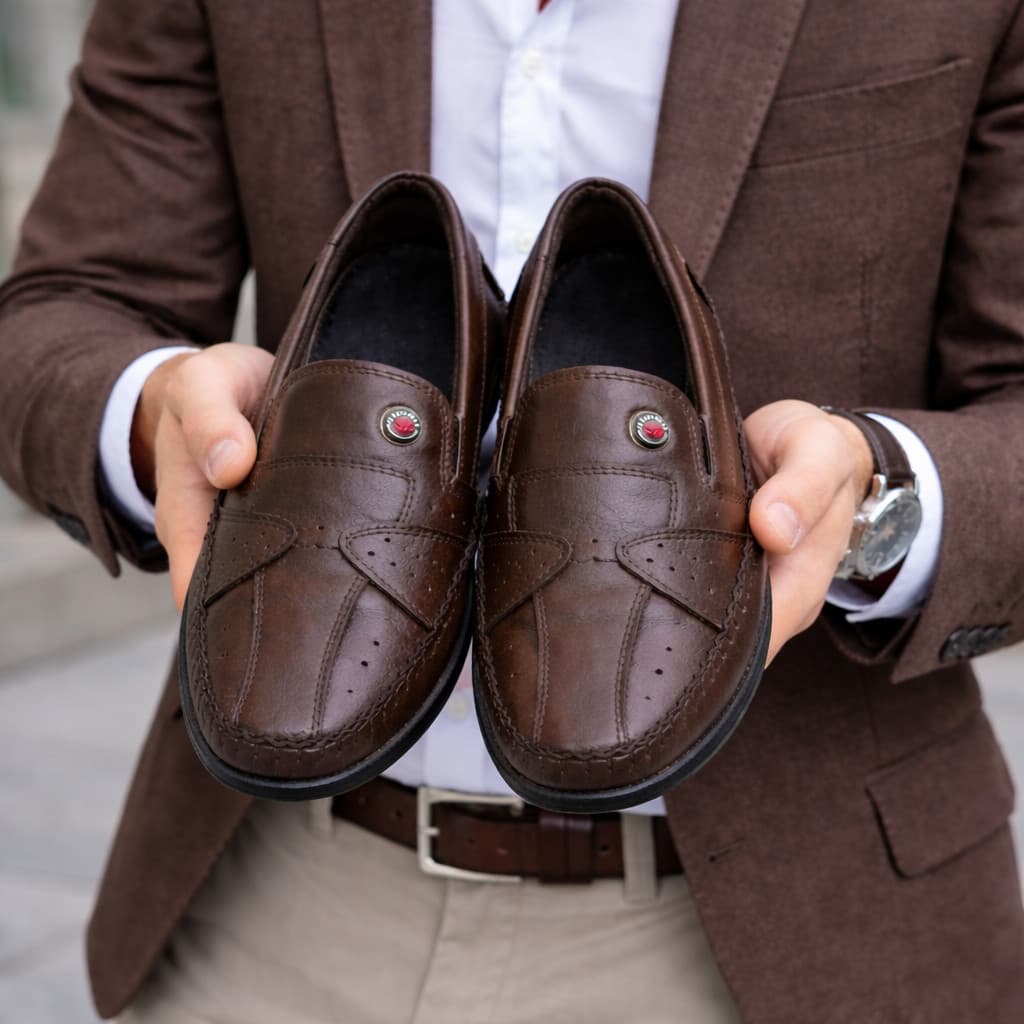 Mocassim Masculino Couro Casual Confortável Antiderrapante Para Trabalho Diário