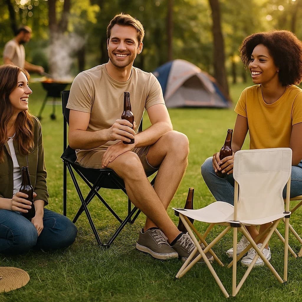 Cadeira Camping Dobrável Banco Banqueta Praia Churrasco Pescaria Assento Portátil