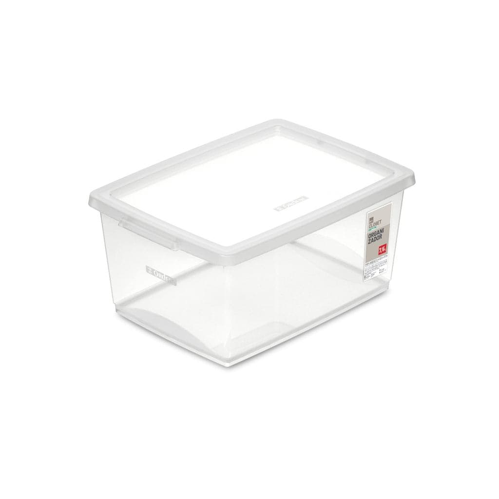 Kit 12 Caixa Organizadora Com Trava 7,5 L Cristal Ordene