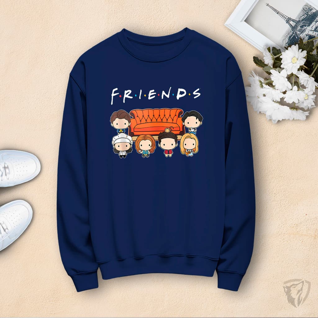 Moletom Gola Careca De Alta Qualidade Com Estampa Moderna Friends Sofá Serie Filme Divertido 100% Algodão