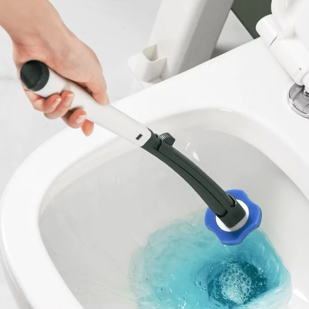 Escova Descartável para Vaso Sanitário e Parede Banheiro Com 8 refil Descartáveis