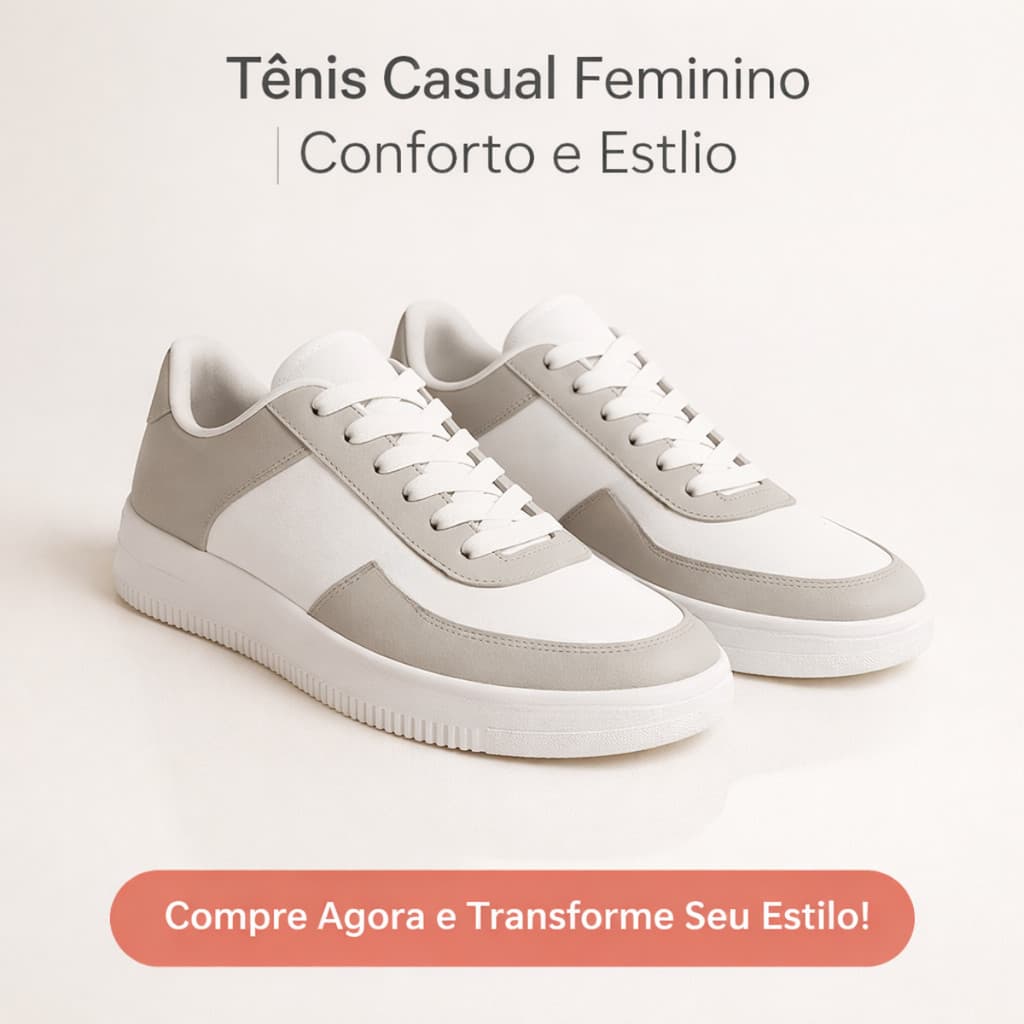 Tênis Casual Feminino Minimalista Estilo Blogueira Solado Alto Antiderrapante - Envio