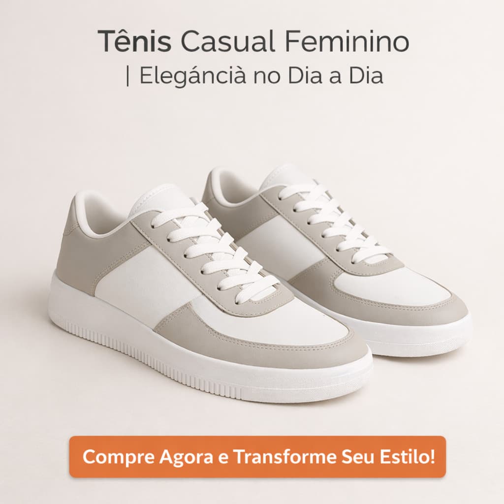 Tênis Casual Feminino Minimalista Estilo Blogueira Solado Alto Antiderrapante