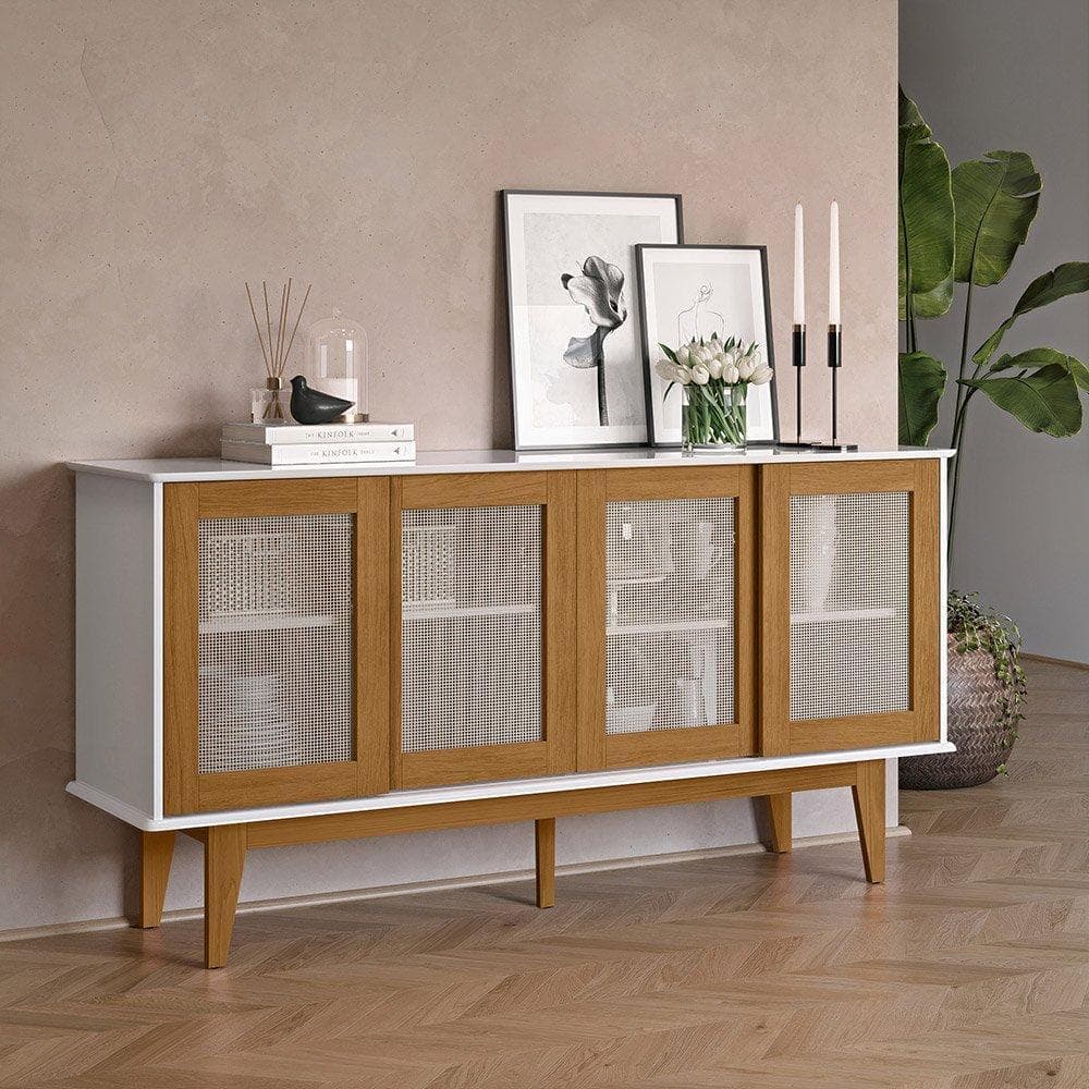 Buffet Detroit 04 Portas Branco/Nature - Tebarrot