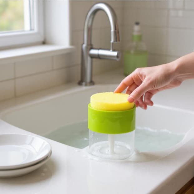 Dispenser Porta Sabão Detergente Sabonete Liquido Suporte Esponja Lavar Louça Bucha Cozinha Pia Top