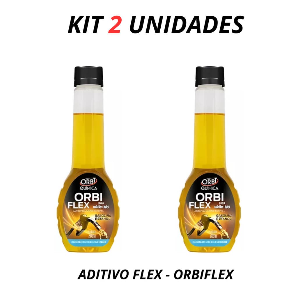 KIT 2 Aditivo Combustível Flex 200ml Limpa Bicos Injetores - ORBI-FLEX