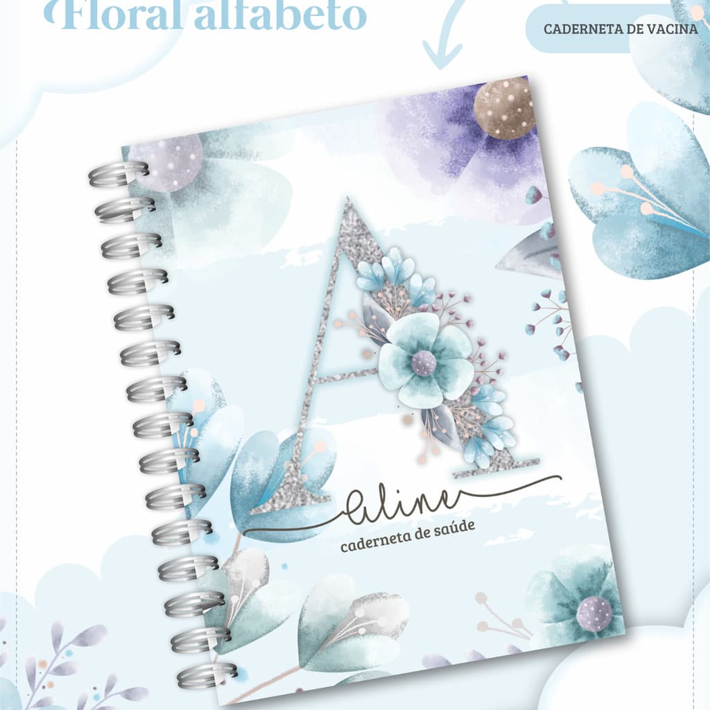 Caderneta De Vacina/Vacinação/Saúde Infantil Floral Versão Atualizada