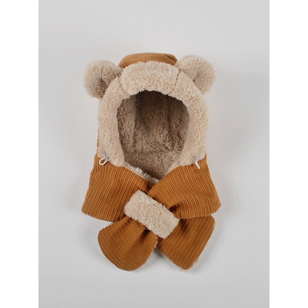 Crianças chapéu cachecol um outono inverno estilo meninas bebê quente proteção de orelha chapéu meninos forro de lã cach