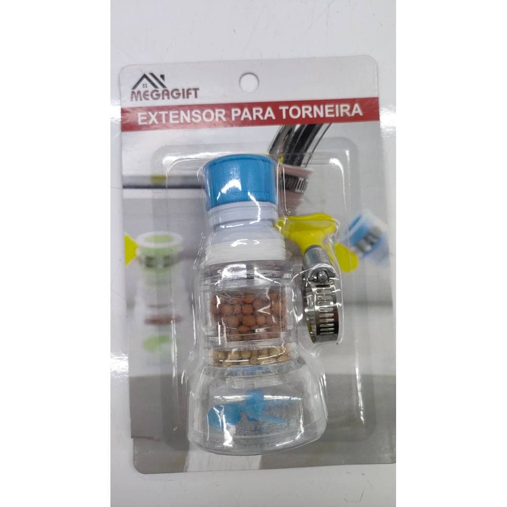 Extensor de Torneira MEGAGIFT com Filtro Purificador e Anti-Salpicão 360° - Cores Sortidas  g'ran'de